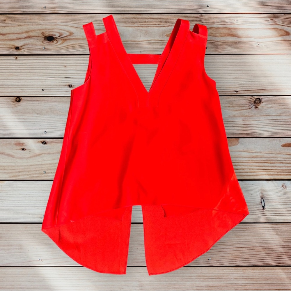 BCBG Max Azria Women’s High-Low Open-Back Laurel Top in Scarlet
